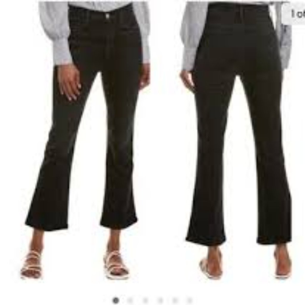 New J Brand Selena Bootcut Skinny Crop Black Corduroy Size 32